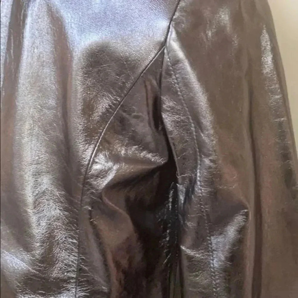 Dkny leather metallic women trench coat - Picture 9 of 14